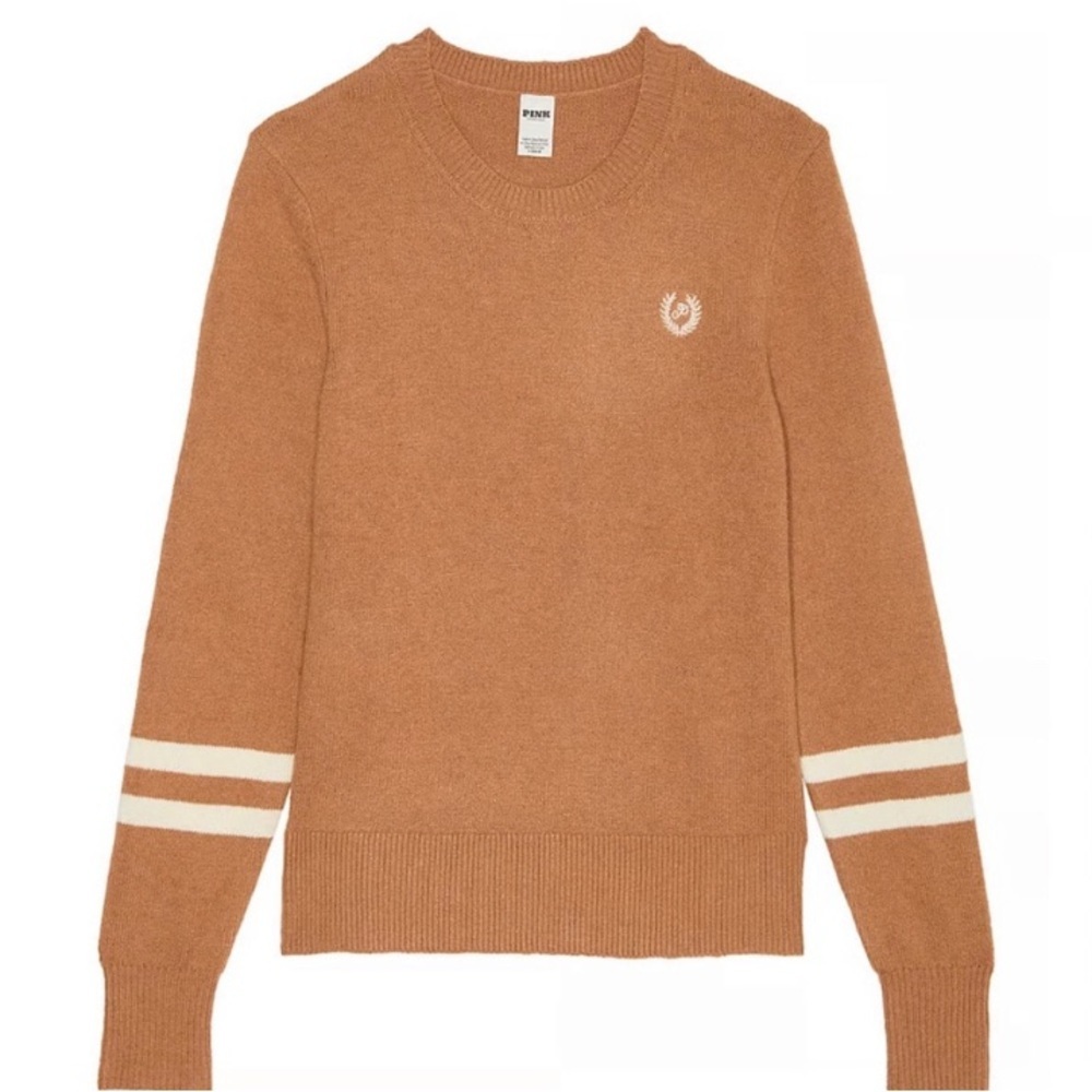 PINK Victoria's Secret Camel Knit Crewneck Sweater